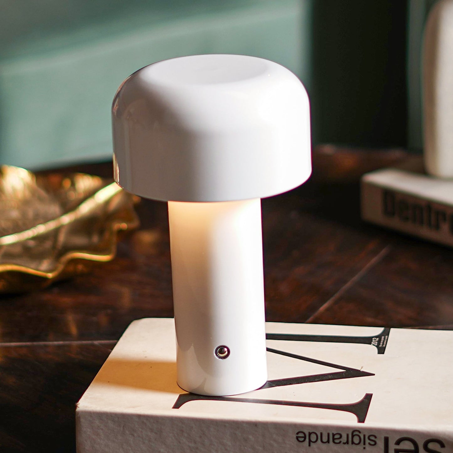 Shroom: Wireless LED Ambient Glow Lamp with Touch Control, 3-Color Dimming & Stylish Design for Home & Office