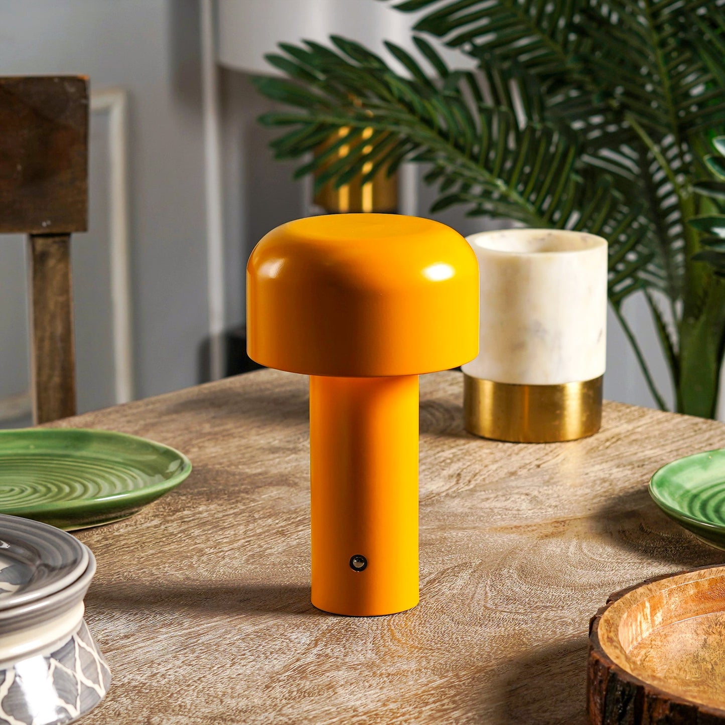 Shroom: Wireless LED Ambient Glow Lamp with Touch Control, 3-Color Dimming & Stylish Design for Home & Office