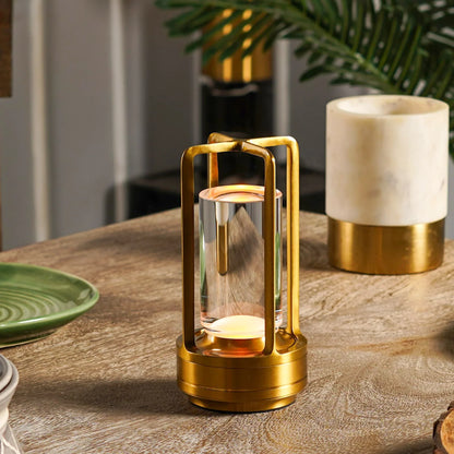 Elegance: Modern Crystal LED Table Lamp with Touch Control, 3-Color Stepless Dimming & Rechargeable Cordless Design for Home & Outdoor Décor
