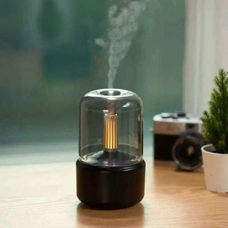 Oasis: Luxe Essential Oil Diffuser with 120ml Capacity, Flame Effect & Auto Shut-Off for Home, Spa & Yoga