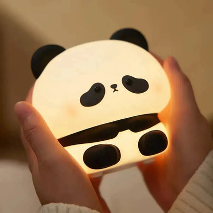 Bunbun: Adorable Color-Changing Silicone Night Panda Lamp – Soft Touch LED Light with Rechargeable Battery & Cozy Glow