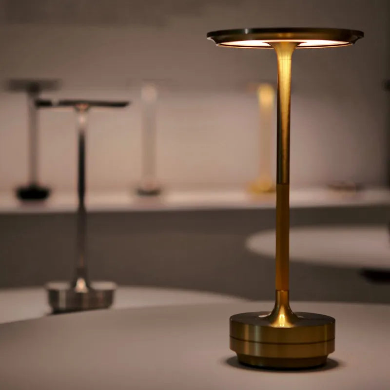 CosmicGlow: Rechargeable Super Premium Cordless LED Table Lamp, Heavy Metal Portable Lamp with Touch Sensor, Stepless Dimming & for Bedroom, Nightstand & Café Ambience