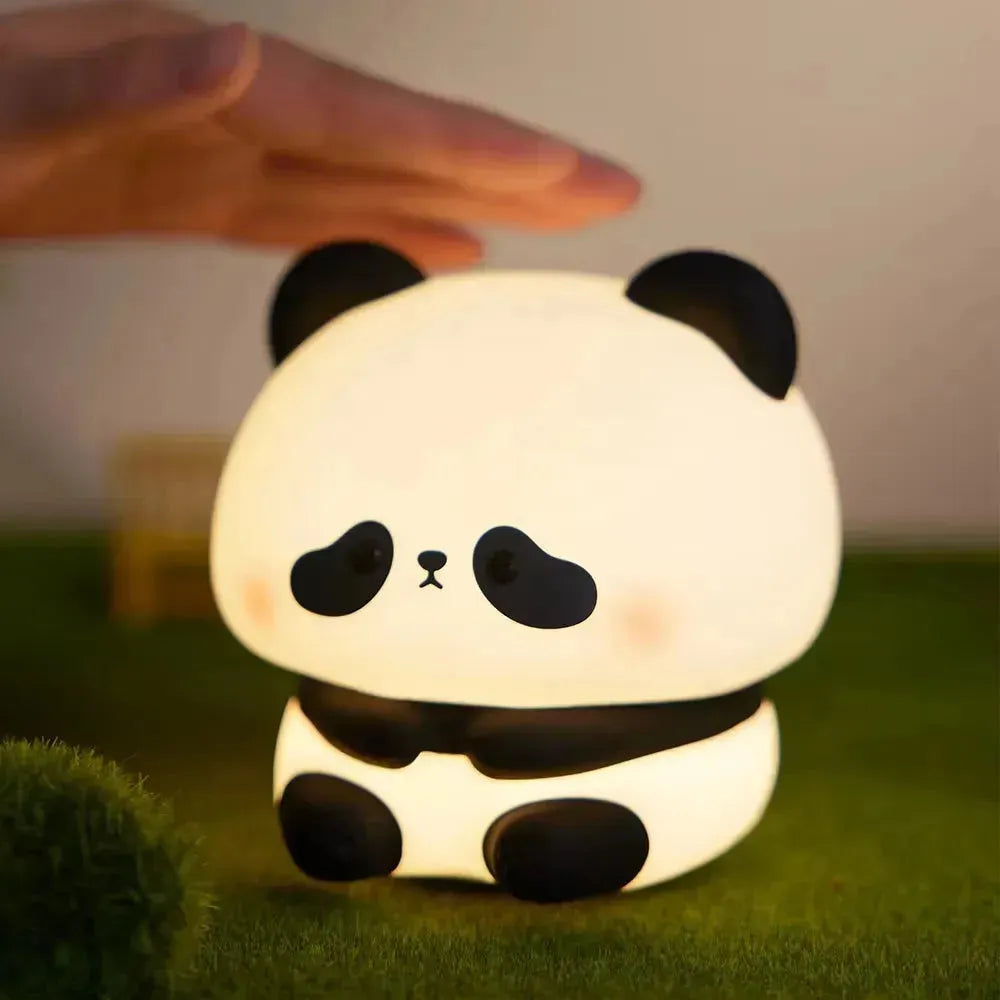 Bunbun: Adorable Color-Changing Silicone Night Panda Lamp – Soft Touch LED Light with Rechargeable Battery & Cozy Glow