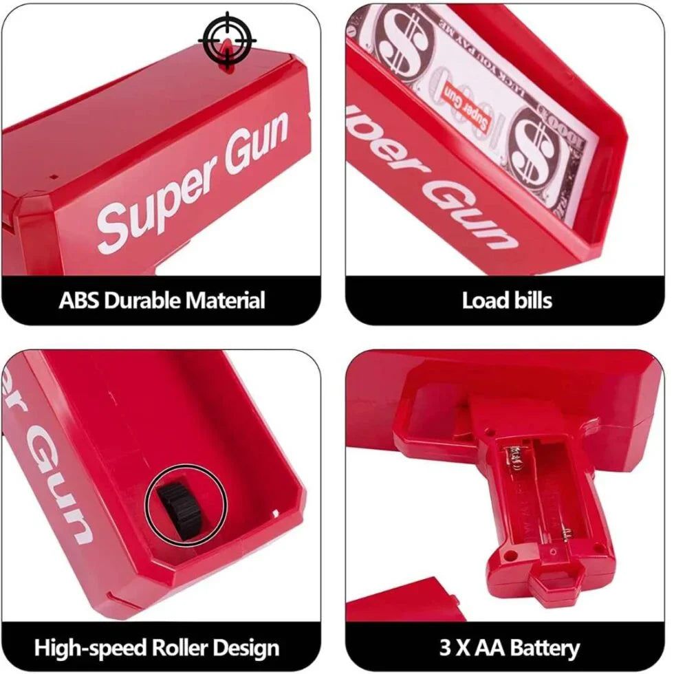 CashBlaster: Ultimate Money Gun for Parties, Weddings & Events – Shoots Fake Cash with Automatic Trigger, 100 Fake Dollar Bills Included