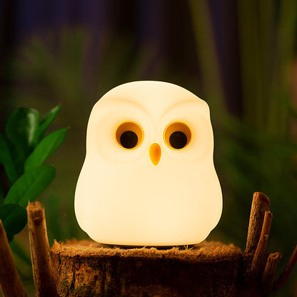 HootGlow: Adorable Owl LED Night Lamp with Rechargeable Battery for Cozy Bedroom Ambience & Gifting