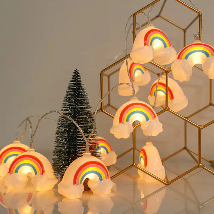 Cloudy: 10ft Cloud & Rainbow LED Fairy String Lights for Bedroom, Festive Décor & Christmas Tree Decoration