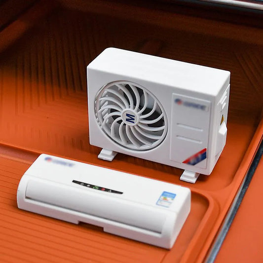 BreezeMini: Quirky Car Air Freshener 2-Unit Air Conditioner Design with Refillable Fragrance, Solar Power & Rotating Fan Car Decor