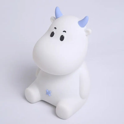 Mooo: Portable Squishy Cow Lamp with Rechargeable LED & Soft Silicone Design for Cozy Bedroom Ambience & Gifting