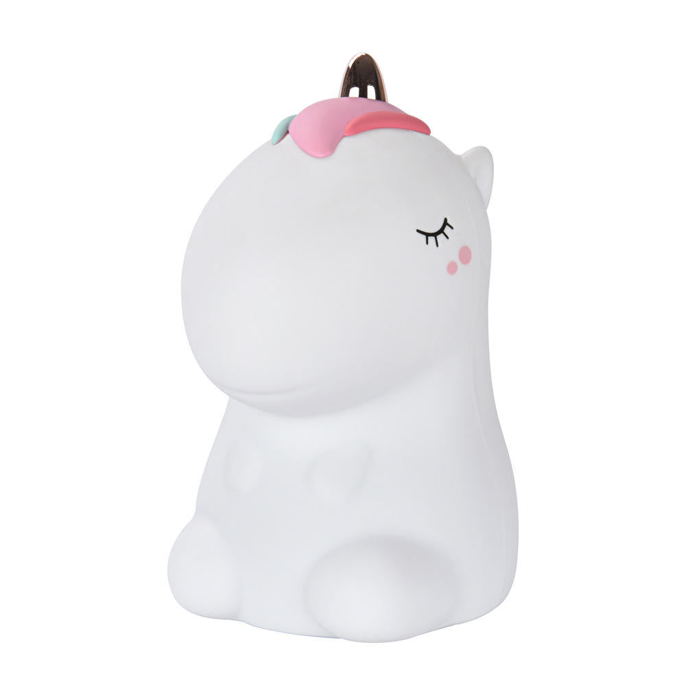 Unico: Adorable Unicorn Silicone LED Night Lamp with 7-Color Breathing Modes & Touch Sensor Control