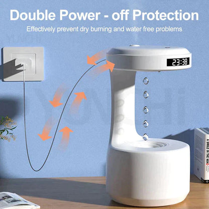 Mirage: The Illusion Anti-Gravity Humidifier with Floating Water Effect, LED Clock Display & Auto Shut-Off (800ml)