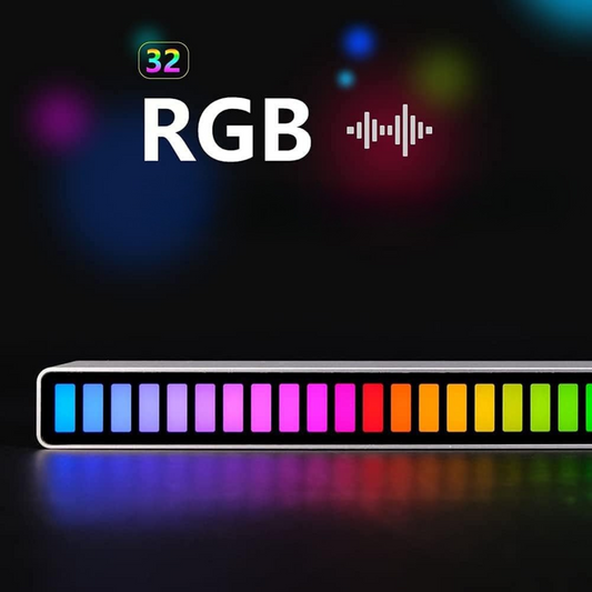 VibEQ: Sound Reactive RGB Light Bar, USB-C Rechargeable with In-built Mic & 32 Patterns, LED Strip for Car, Desk, Studio & Gaming Room