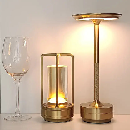Elegance: Modern Crystal LED Table Lamp with Touch Control, 3-Color Stepless Dimming & Rechargeable Cordless Design for Home & Outdoor Décor