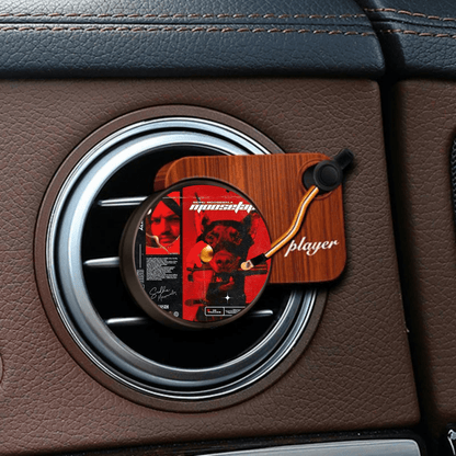 Vintiq: Retro Turntable Car Air Freshener – Clip-On Rotating Vinyl Diffuser with Long-Lasting Aroma & Replacement Pads for Dashboard AC Vents