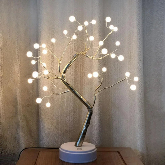 FairyTree: Cozy LED Pearl Tree Lamp with 36 Twinkling Fairy Lights for Bedroom, Wedding & Home Décor