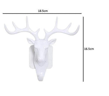 Velora: 2Pcs Heavy Duty Deer Head Antler Wall Hook with Adhesive Wall Mount Elegant Home Door Design for hanging keys, bags, Hat & Accesories