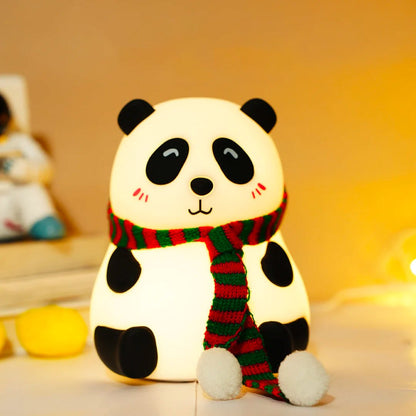Pandi: Portable Squishy Silicone Panda Night Lamp with Soft LED Glow, Touch Control & Rechargeable Design for Cozy Bedroom Ambience & Gifting