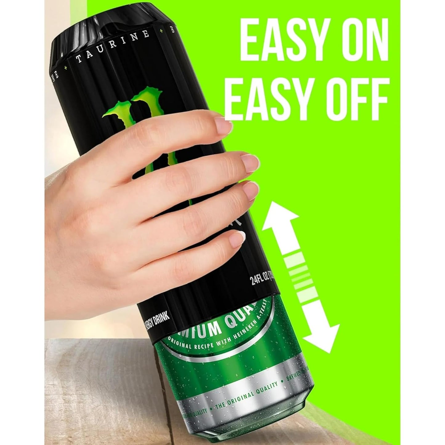 Boozie: 2Pc Silicone Beer Can Sleeves with Insulation, Soda for 550ML Cans – Looks Like Regular Soda Can | Hide Alcoholic Beverage Easily | Cola & Monster (Pack of 2)
