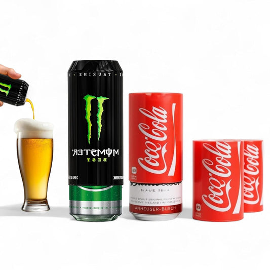 Boozie: 2Pc Silicone Beer Can Sleeves with Insulation, Soda for 550ML Cans – Looks Like Regular Soda Can | Hide Alcoholic Beverage Easily | Cola & Monster (Pack of 2)