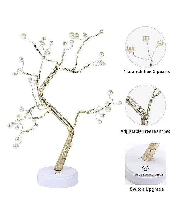 FairyTree: Cozy LED Pearl Tree Lamp with 36 Twinkling Fairy Lights for Bedroom, Wedding & Home Décor