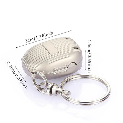 Clipzi: Folding Nail Clipper Keychain in Suitcase Design, Ultra-Portable Stainless Steel Nail Cutter with Built-In File for Travel, Grooming & Everyday Carry