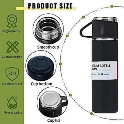 ThermoGift: 500ml Stainless Steel Vacuum Flask Gift Set with Insulated Cup – Perfect for Corporate & Festive Gifting